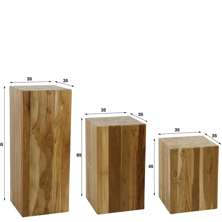 Wohnen Teakholz Blumensäule modern-rechteckig - Diskus