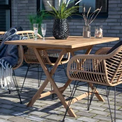 Wohnen Teakholz Garten Klapptisch in 120x80 cm - Vienna