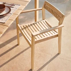 Wohnen Teakholz Gartenstühle naturbelassen - Ginhopa (6er Set)