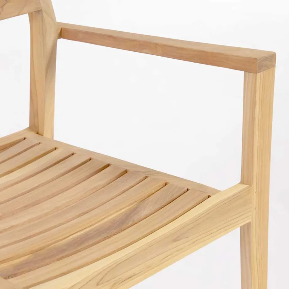 Wohnen Teakholz Gartenstühle naturbelassen - Ginhopa (6er Set)