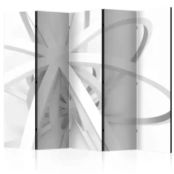 5-teiliger Design Paravent in Weiß Grau - Baladi^Wohnen Online