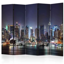 5-teiliger Paravent NYC bei Nacht - Brisco^Wohnen Hot