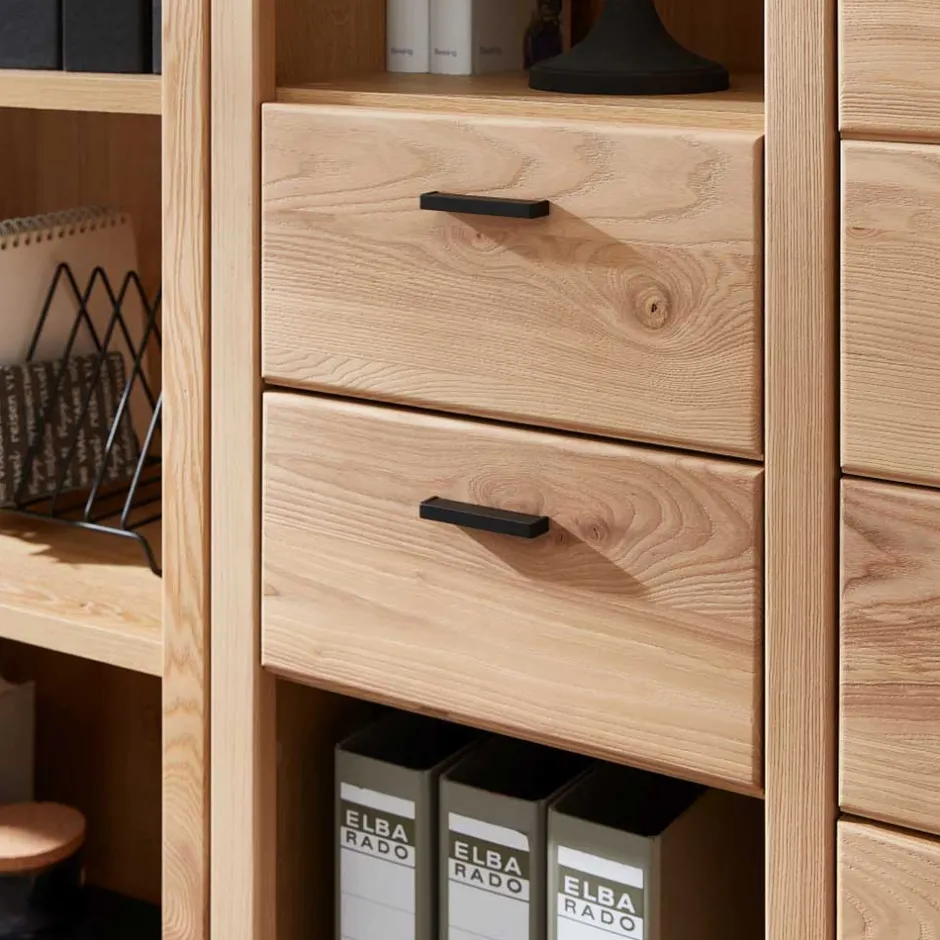 Wohnen Teilmassive Büroeinrichtung als Set - Emly (fünfteilig)