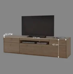 Teilmassive TV Anbauwand in Eiche - Vernella (vierteilig)^Wohnen Outlet