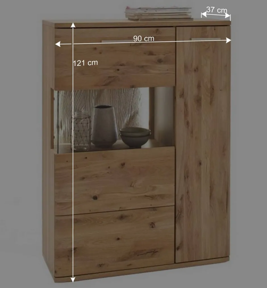 Teilmassive Wohnkombination in Eiche - Crokas (vierteilig)^Wohnen Hot
