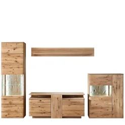 Teilmassive Wohnkombination in Eiche - Crokas (vierteilig)^Wohnen Hot