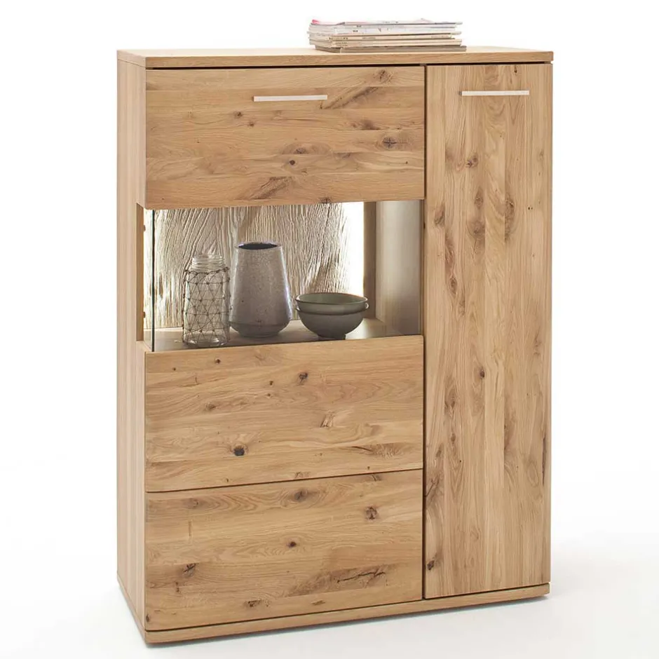 Teilmassive Wohnkombination in Eiche - Crokas (vierteilig)^Wohnen Hot