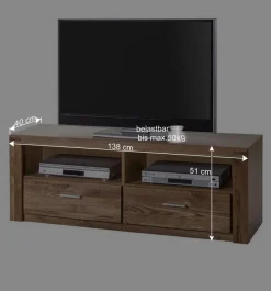 Teilmassive Wohnzimmermöbel aus Wildeiche - Maila (vierteilig)^Wohnen Clearance