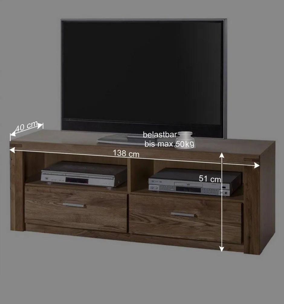 Teilmassive Wohnzimmermöbel aus Wildeiche - Maila (vierteilig)^Wohnen Clearance