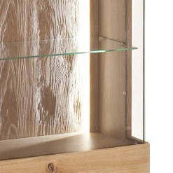 Wohnen Teilmassive Wohnzimmervitrine in Eiche - Crokas