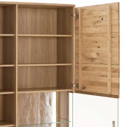 Wohnen Teilmassive Wohnzimmervitrine in Eiche - Crokas