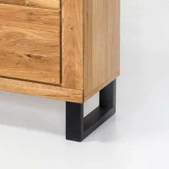 Wohnen Teilmassives Highboard einseitig Glas - Arello