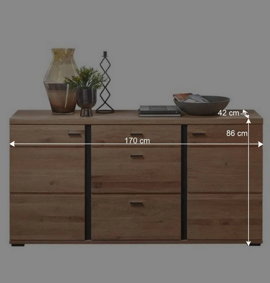 Teilmassives Sideboard in modernem Design - Mattadore^Wohnen Discount