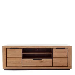 Teilmassives TV Board in Wildeiche und Schwarz - Vlacoma^Wohnen Clearance