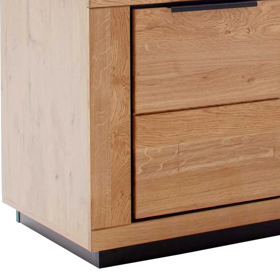 Teilmassives TV Board in Wildeiche und Schwarz - Vlacoma^Wohnen Clearance