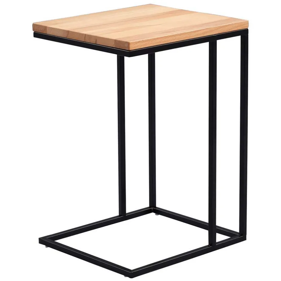 Telefontisch mit Holzplatte Kernbuche Lowes & Metallgestell Schwarz^Wohnen New