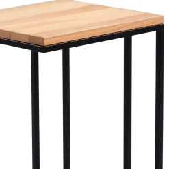 Telefontisch mit Holzplatte Kernbuche Lowes & Metallgestell Schwarz^Wohnen New