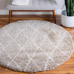 Wohnen Teppich mit hohem Flor - 150 cm rund - Alli