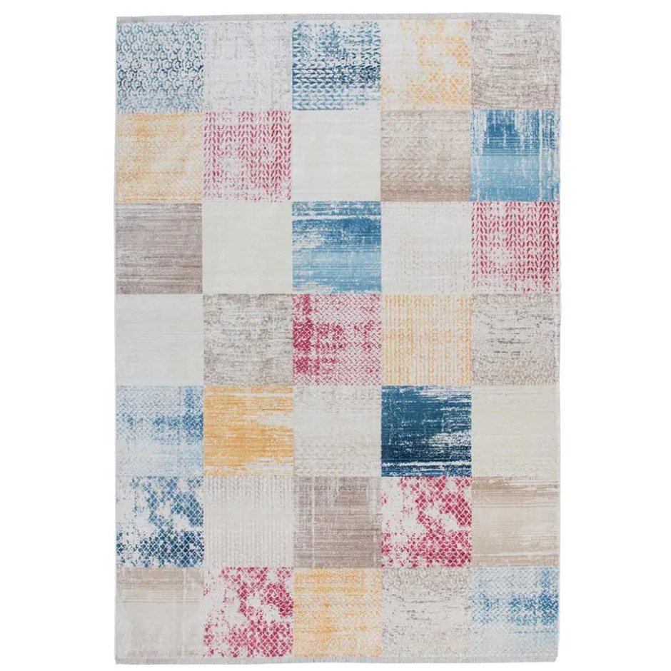 Wohnen Teppich mit Quadratmuster mehrfarbig - Carmian