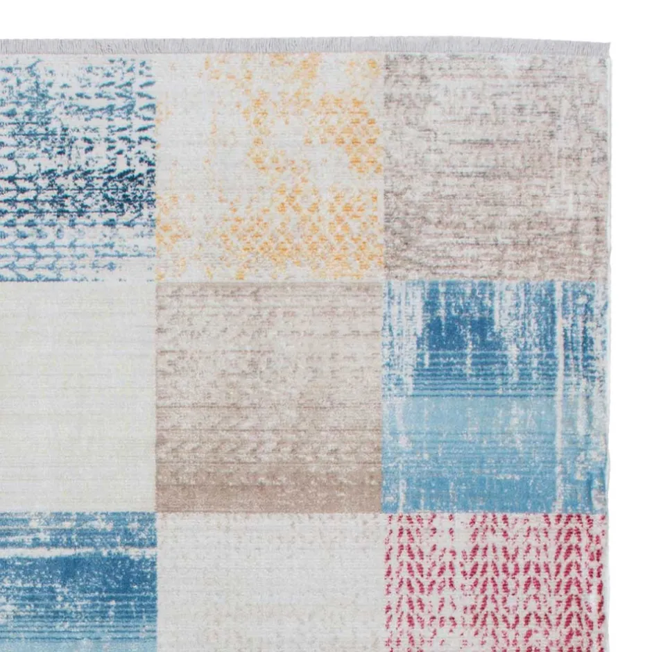 Wohnen Teppich mit Quadratmuster mehrfarbig - Carmian