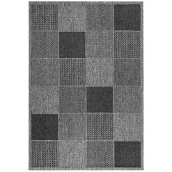 Wohnen Teppich mit Quadratmuster in Silbergrau Grau - Lydija