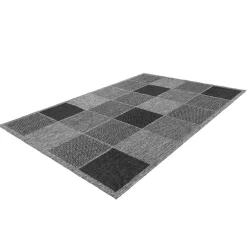 Wohnen Teppich mit Quadratmuster in Silbergrau Grau - Lydija