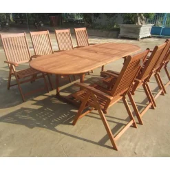 Wohnen Terrassen Essgruppe Osilla mit Ausziehtisch (neunteilig)