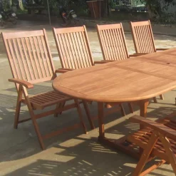 Wohnen Terrassen Essgruppe Osilla mit Ausziehtisch (neunteilig)