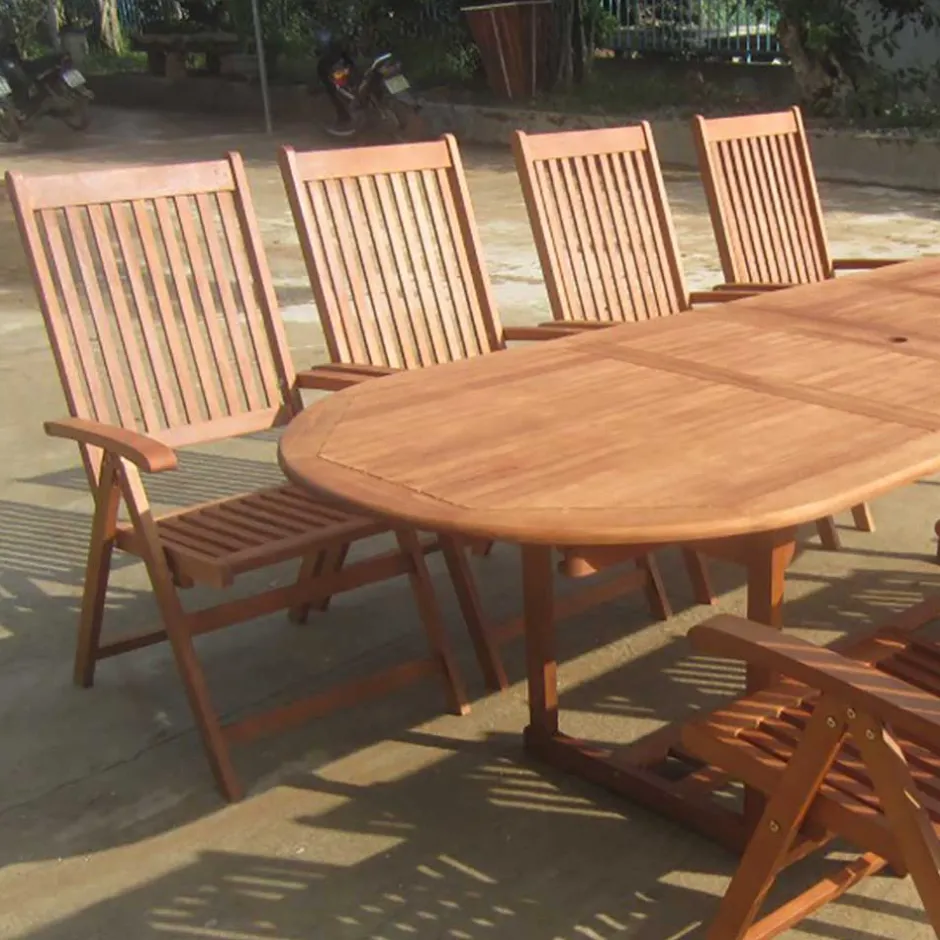 Wohnen Terrassen Essgruppe Osilla mit Ausziehtisch (neunteilig)