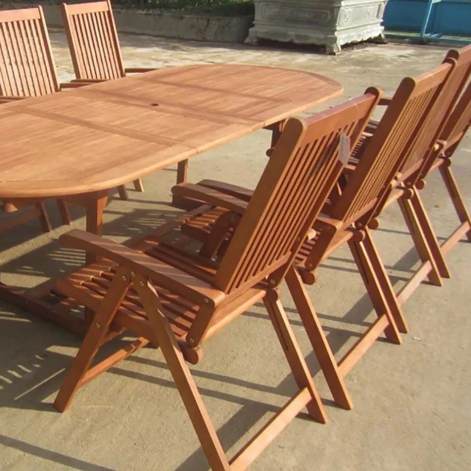 Wohnen Terrassen Essgruppe Osilla mit Ausziehtisch (neunteilig)