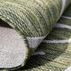 Wohnen Terrassen Teppich in Oliv Grün und Cremeweiß - Duran