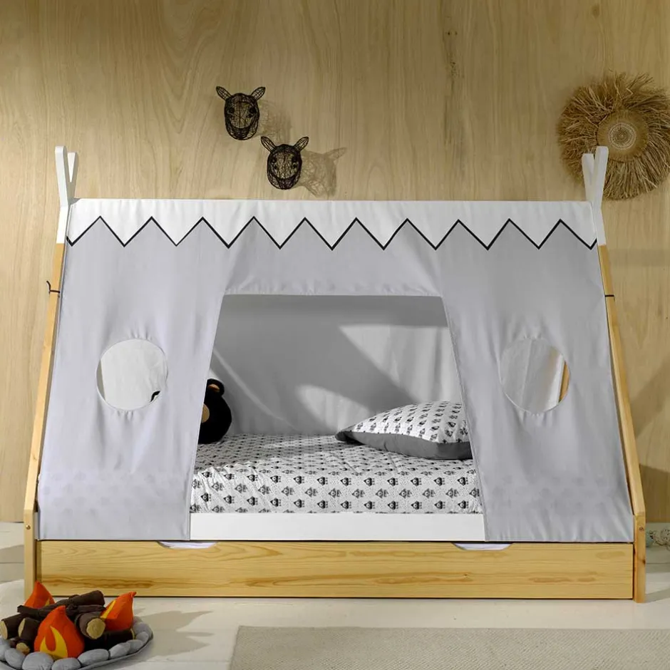 Kinder Wohnen Tipi Zeltbett für Kinder mit Stoffdach - Lagion
