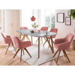 Tisch & Samt Tischsessel - Matiano (siebenteilig)^Wohnen Clearance