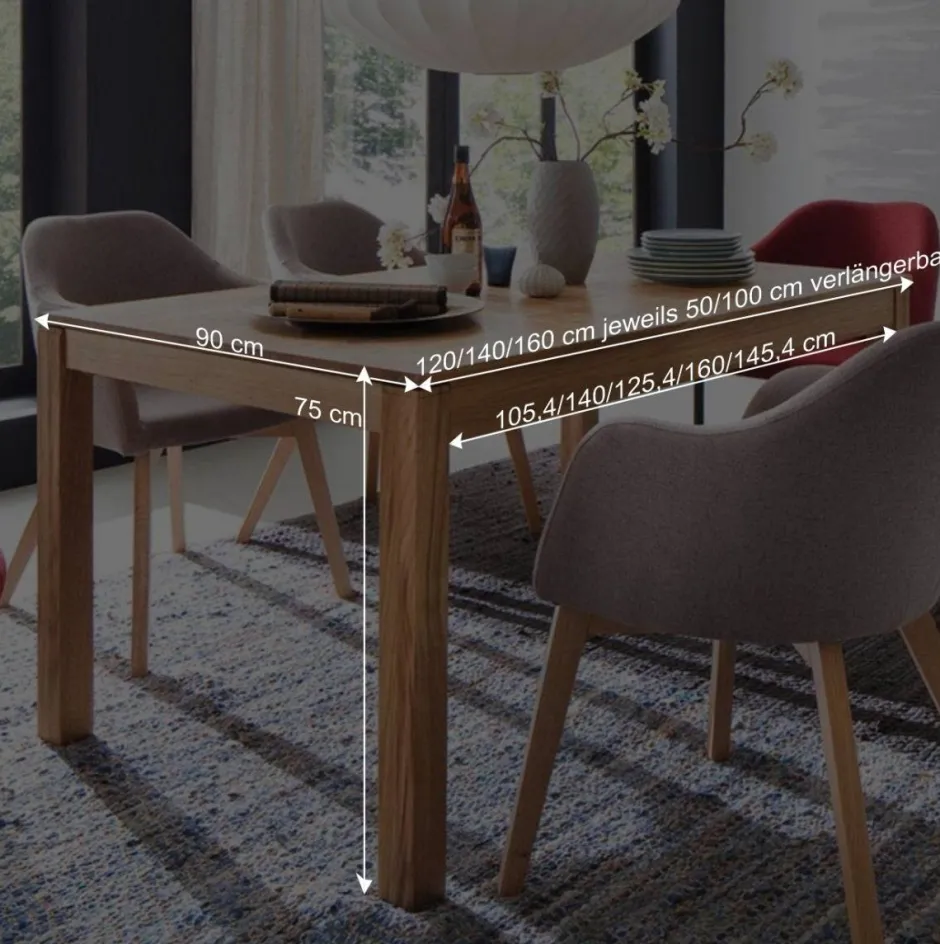 Wohnen Tisch aus geölter Eiche Massivholz Grosma diverse Breiten