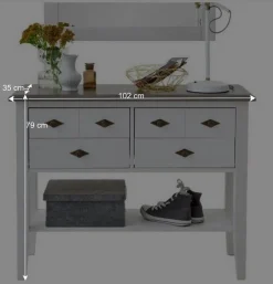 Tisch Kommode Mirandesca in Weiß Grau^Wohnen Clearance