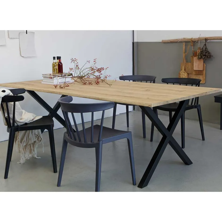 Tisch mit Eichenplatte mit Naturkante - Ensenada^Wohnen Hot