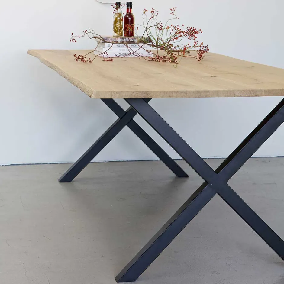 Tisch mit Eichenplatte mit Naturkante - Ensenada^Wohnen Hot