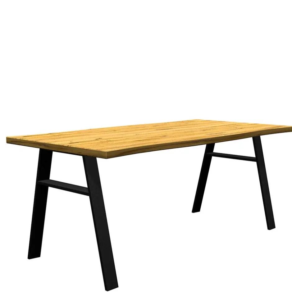 Wohnen Tisch mit Naturkante Eichenholz Platte - Basilius