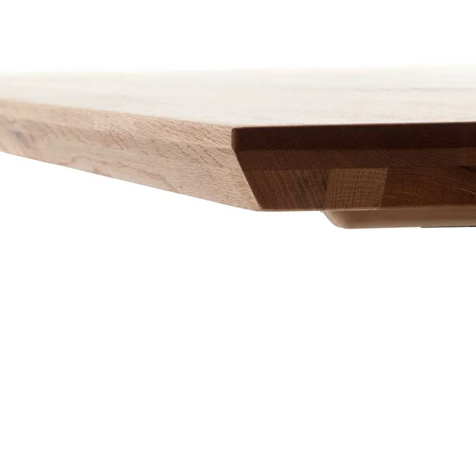 Tisch mit U-Gestell und Zerreiche Platte - Laviette^Wohnen New