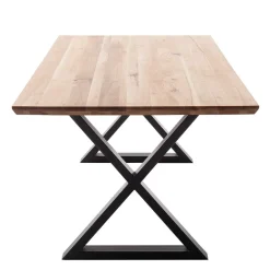 Tisch mit X-Gestell und Zerreiche Platte - Aljawis^Wohnen Sale