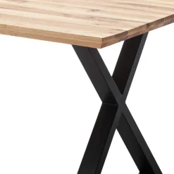 Tisch mit X-Gestell und Zerreiche Platte - Aljawis^Wohnen Sale