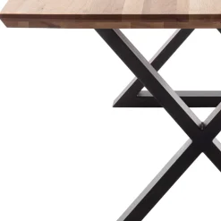 Tisch mit X-Gestell und Zerreiche Platte - Aljawis^Wohnen Sale