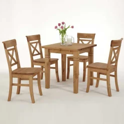 Tischgruppe Giurgia aus Kiefer Massivholz (fünfteilig)^Wohnen New