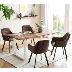 Wohnen Tischgruppe mit vier Stühlen Set - Marquita (fünfteilig)