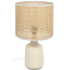 Tischleuchte aus Bambus Geflecht in Beige - Veromica^Wohnen Online