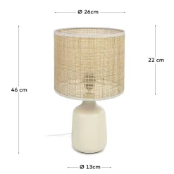 Tischleuchte aus Bambus Geflecht in Beige - Veromica^Wohnen Online