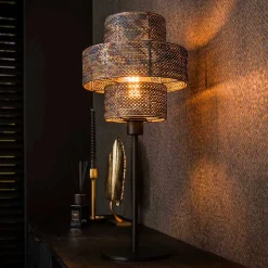 Wohnen Tischleuchte in Schwarzbraun Metall - Three