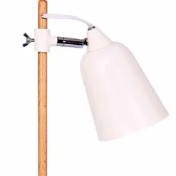 Wohnen Tischleuchte in Weiß Metall & Natur Holz - Tilla