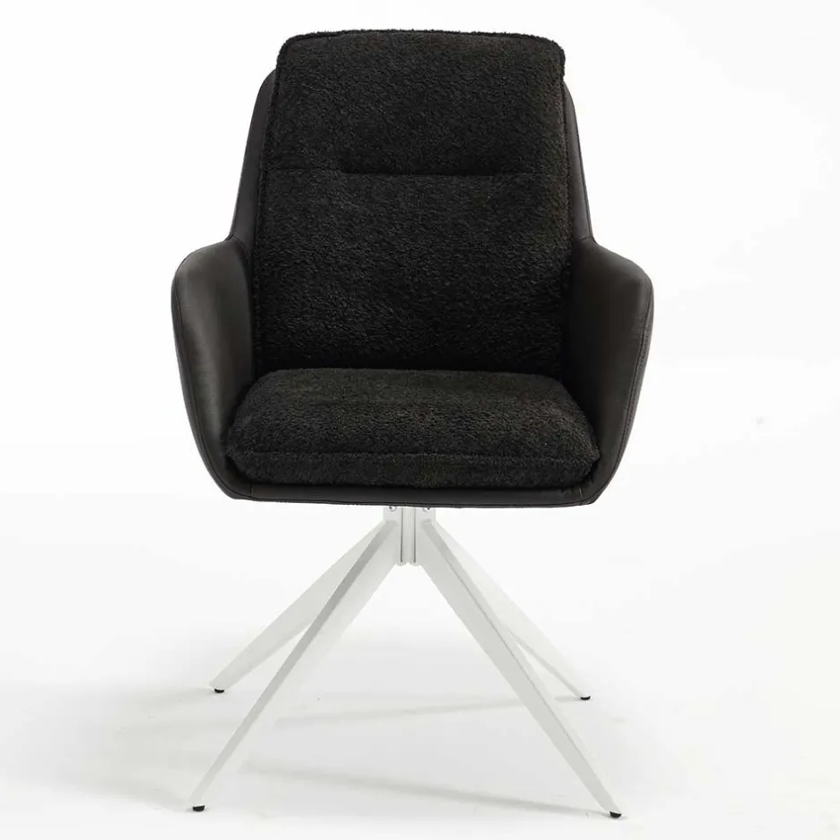 Wohnen Tischsessel in Anthrazit und Weiß - Garrysa (2er Set)