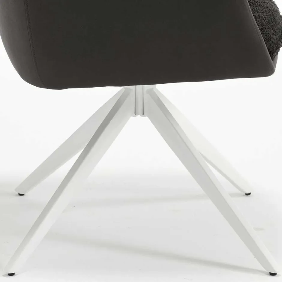 Wohnen Tischsessel in Anthrazit und Weiß - Garrysa (2er Set)